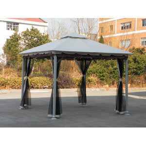 Gazebo Doha 3x3m Acciaio Design Bicolore Beige Coffee