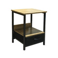 Comodino Industrial 1 Cassetto Metal/Quercia 40x35x55 cm