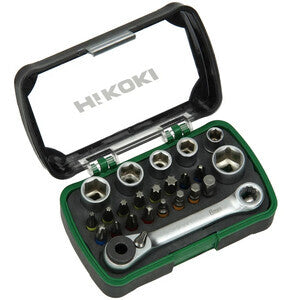 HiKOKI Set Avvitatura 24 Pz Mini Cricchetto 1/4" Inserti Assortiti