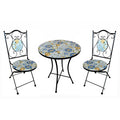 Set Tavolo Tondo Mosaico con 2 Sedie Pieghevoli