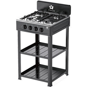 Cucina 4 Fuochi 2 Mensole Bombola 49x49 cm Nero