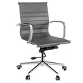 Poltrona Direzionale HW61982GR Grigio Ecopelle Braccioli Metallo