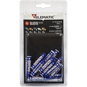Elematic Blister Tassello Bluefix 8X50 Vite 10+10 Pz - Confezione 10 Blister