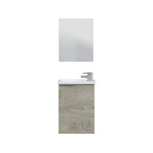 Kit Mobile Bagno 1 Anta 40 Sospeso Lavabo Rovere Alaska