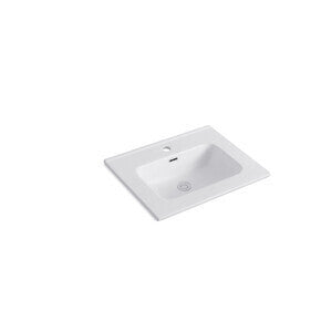 Lavabo Consolle a Filo Ceramica Bianco 61x46cm High Tide