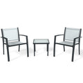 Set 3 Pz Salotto Havana Acciaio Antracite/Grigio