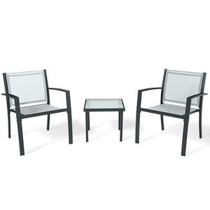 Set 3 Pz Salotto Havana Acciaio Antracite/Grigio