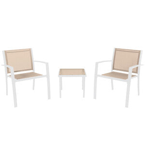 Set 3 Pz Salotto Havana Acciaio Bianco/Tortora