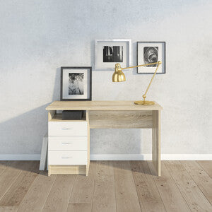 Kit Scrivania Function Plus Bianco 109x48 cm - 4 Cassetti con Serratura