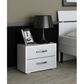 Comodino Modern 2 Cassetti Bianco Frassino 43x36x52 cm