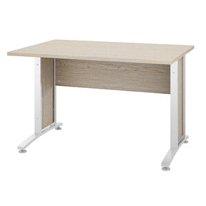 Kit Scrivania Prima 120x80xH74 cm Rovere e Bianco Gambe Metallo