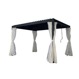 Gazebo Pergola 3x3m Lamelle Orientabili Metallo Nero