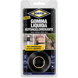 Bostik Gomma Liquida Nastro Autoagglomerante Impermeabile 25mm x 3m