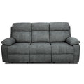 Divano Recliner 3 Posti 198 cm Grigio con Schienale Reclinabile
