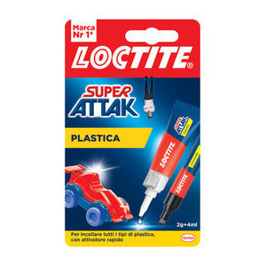 Loctite Super Attak Plastica Adesivo Bicomponente 2g+4ml