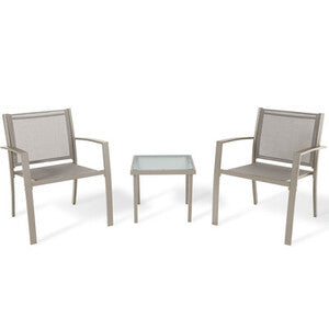 Set 3 Pz Salotto Havana Acciaio Taupe/Marrone