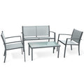 Set 4 Pz Salotto Santiago Acciaio Antracite/Grigio
