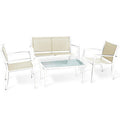 Set 4 Pz Salotto Santiago Acciaio Bianco/Tortora