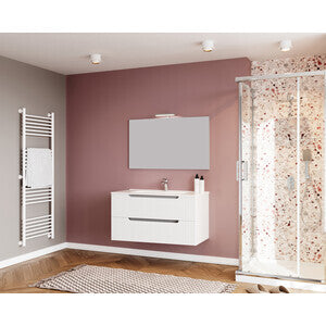 Mobile Bagno Ibiza 100 Sospeso 2 Cassetti Bianco