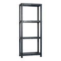 Scaffale Resina 4 Ripiani 60X30Xh143 Cm Nero