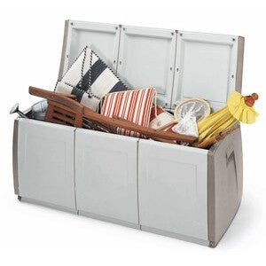 Cassapanca Terry Box 140x54xH57cm 360L Grigio Tortora