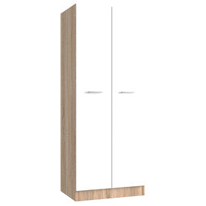Armadio 2 Ante Rovere Bianco 71x51,5x181 cm