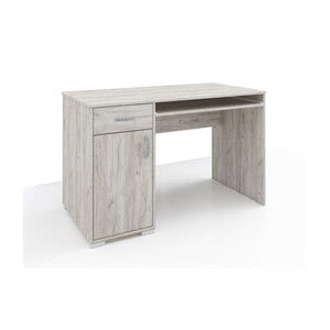 Kit Scrivania Young 120x60x75 cm - 1 Anta e 1 Cassetto - Grey Craft Oak