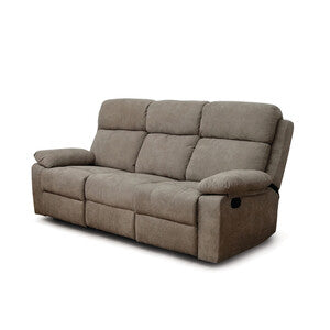 Divano Recliner 3 Posti 198 cm Beige con Schienale Reclinabile