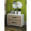 Comodino Modern 2 Cassetti Olmo/Bianco 52x36x43 cm