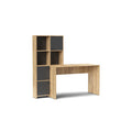 Scrivania Halk con Libreria 156x55x71 cm Rovere Gold e Antracite