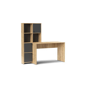Scrivania Halk con Libreria 156x55x71 cm Rovere Gold e Antracite