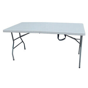 Tavolo Pieghevole Acciaio e HDPE 183x75 cm