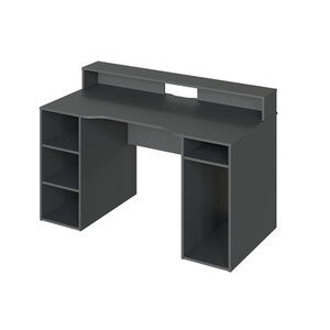 Kit Scrivania PC Antracite 136x67x88 cm - Piano Melaminico con Bordi PVC
