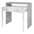 Kit Scrivania Estensibile 99x36x88 cm Bianco e Cemento