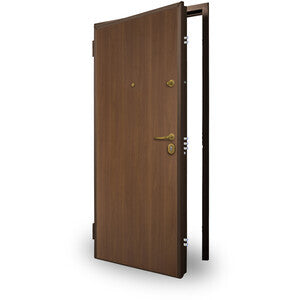 Porta Blindata Classe 3 con Controtelaio Noce Medio 80x210 Destra