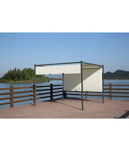 Pergola Itaca 3x3m Acciaio Telo Scorrevole Poliestere Beige