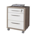 Cassettiera 3 Cassetti Rovere Bianco 49x45x63 cm con Ruote
