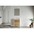 Mobile Bagno Lisbona 2 Cassetti 60 Bianco Lucido Rovere Naturale