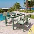 Set Tavolo con 4 Sedie Minimal Verde Salvia