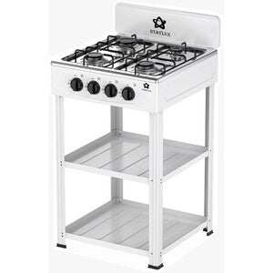 Cucina 4 Fuochi 2 Mensole Bombola 49x49 cm Bianco