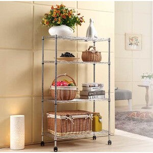 Scaffale Serie America 4 Ripiani 60X35Xh170 Cm Acciaio Cromato