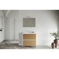 Mobile Bagno Lisbona 2 Cassetti 80 Bianco Lucido Rovere Naturale