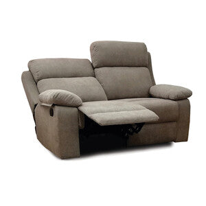 Divano Recliner 2 Posti 145 cm Beige con Schienale Reclinabile
