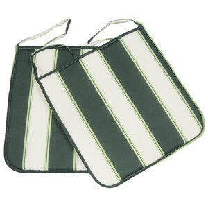 Cuscino Panarea 39x39x2 cm Rigato Verde Confezione 4 Pezzi