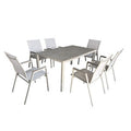 Set Tavolo Con 6 Sedie Steel Wood Beige