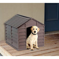 Cuccia per Cani Piccola Taglia in Resina 72x72x68 cm Beige/Marrone