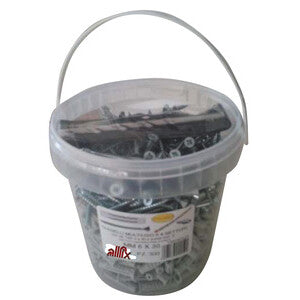 Allfix 150 Tasselli Con Viti F4 8X40 Mm + Punta Nylon 4 Settori Confezione 150+150 Pezzi