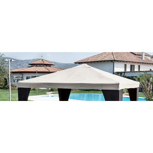 C Top Ricambio P/Gazebo Legno 3x4m Poliestere Bianco