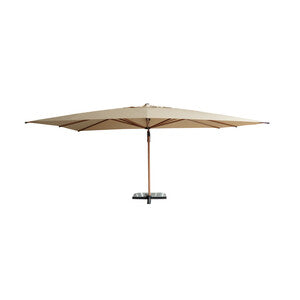 Ombrellone Decentrato Antivento Legno King Capri 4x4m Sabbia