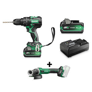 HiKOKI KCITDVG36A Kit Multi-Volt 36V Trapano DV36DC + Smerigliatrice G3613DVE Brushless